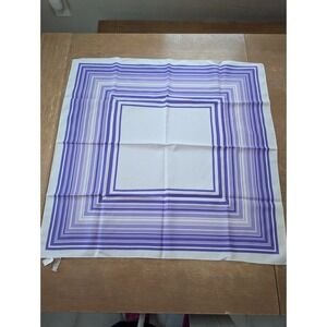 Gimbels Vintage Square Scarf Purple White Striped Geometric Made in Italy 26in